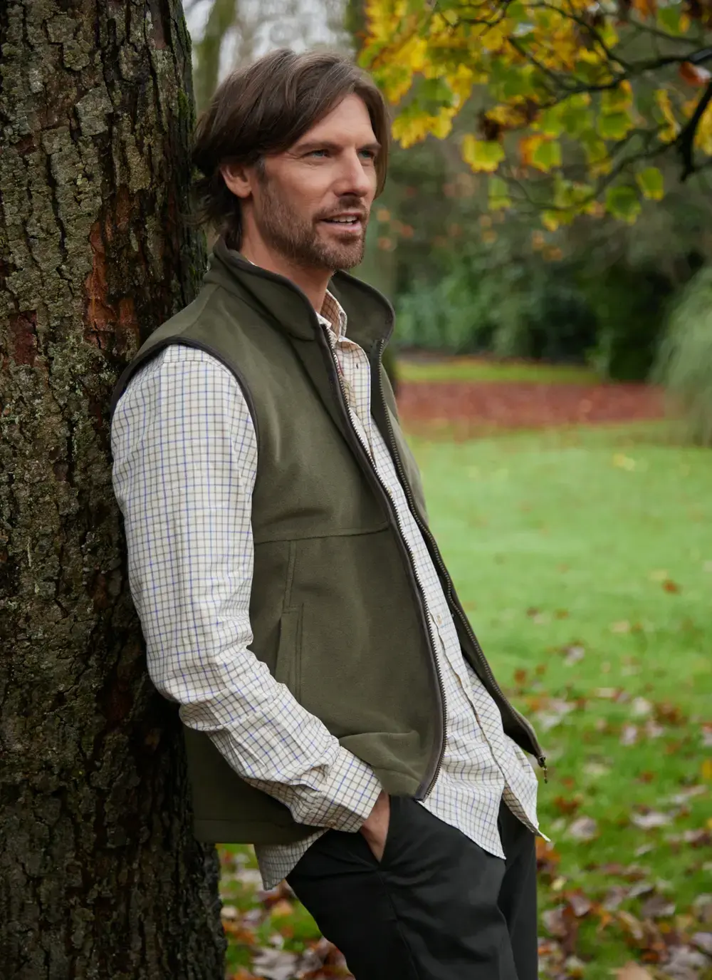 Stenton Fleece Gilet in Lovat Green